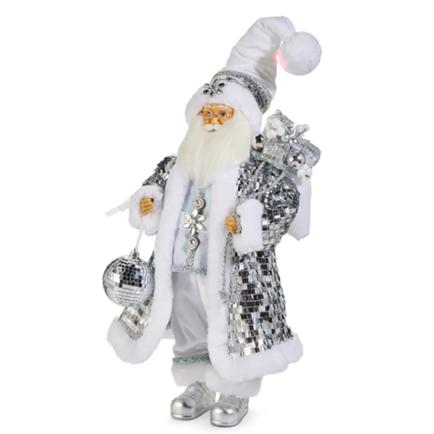 Raz Imports Raz 18" Disco Silver Santa Christmas Figure 4515538