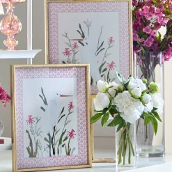 Raz Imports Raz 18" Egret in Gold Floral Framed Wall Art Set of 2 4544516 Hot