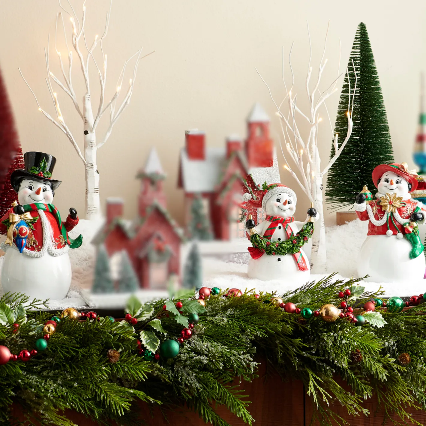 Raz Imports Raz 10" Festive Snowman Family Christmas Figure 4512149 Online