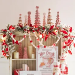 Raz Imports Raz 6' Flocked Pine with Pinecone Christmas Garland G4310311 Clearance