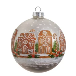 Raz Imports Raz 5" Gingerbread House Ball Glass Christmas Ornament 4424581 Clearance
