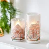 Raz Imports Raz 8" Gingerbread House Glass Christmas Containers or Candle Holders 4424539 Clearance
