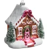 Raz Imports Raz 5" Gingerbread House Glass Christmas Ornament 4553167 Hot