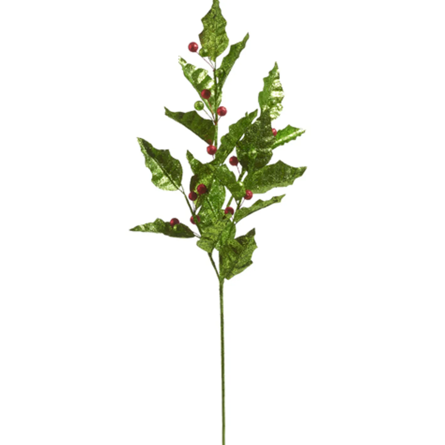 Raz Imports Raz 27" Glittered Holly and Ornament Christmas Tree Spray F4433132 Clearance