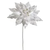 Raz Imports Raz 18" Glittered Large White Poinsettia Christmas Tree Pick F4448003