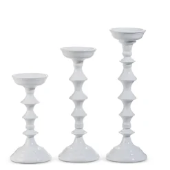 Raz Imports Raz 14" Glossy White Candle Holders Christmas Decoration 4559105 Discount