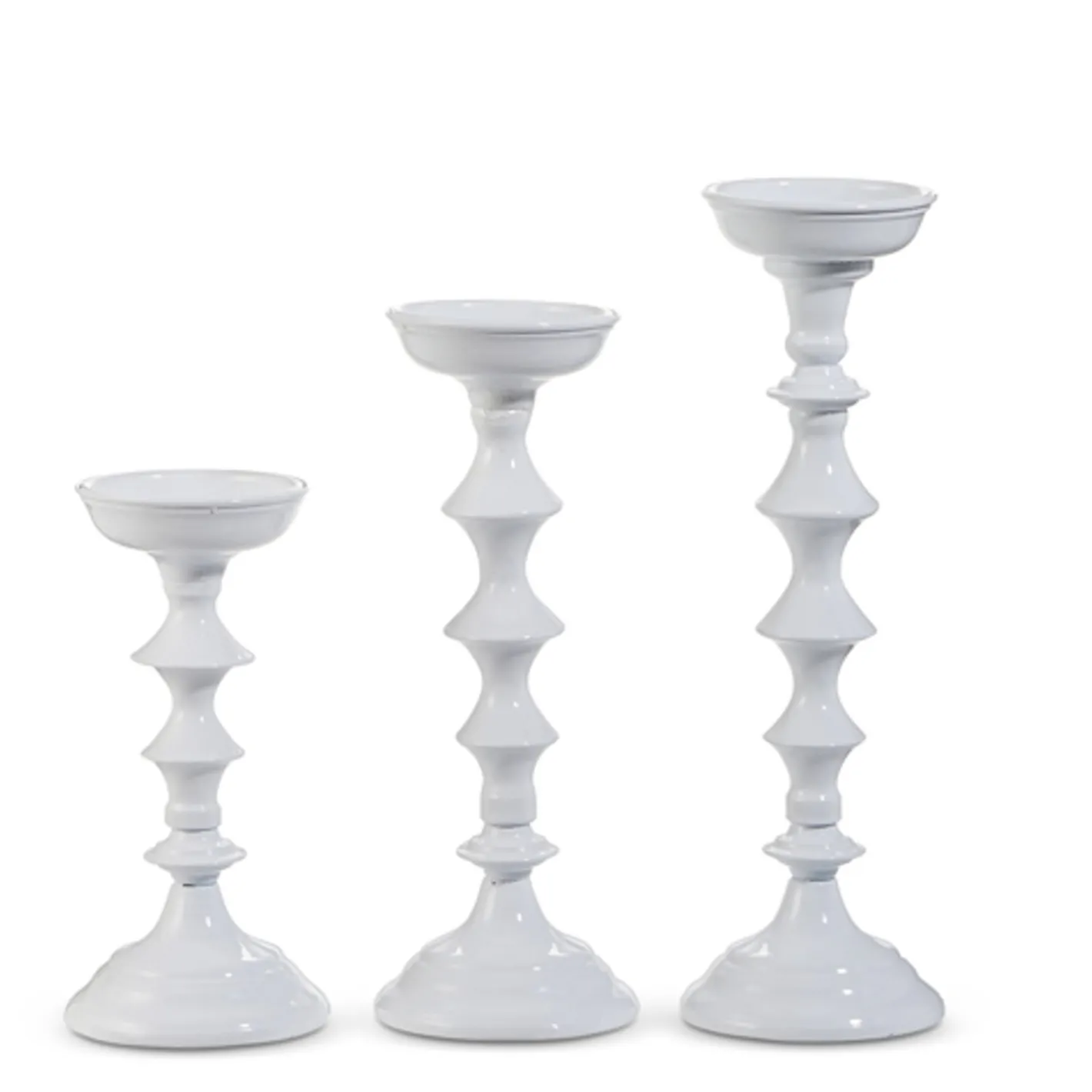 Raz Imports Raz 14" Glossy White Candle Holders Christmas Decoration 4559105 Discount