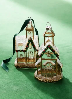 Raz Imports Raz 5" Gold and Clear Church Glass Christmas Ornament 4324586