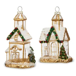 Raz Imports Raz 5" Gold and Clear Church Glass Christmas Ornament 4324586