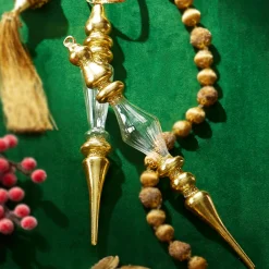 Raz Imports Raz 11" Gold and Clear Finial Glass Christmas Ornament 4320868 Clearance