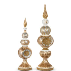 Raz Imports Raz 20" Gold and Silver Vintage Finials Christmas Decoration 4530530 New