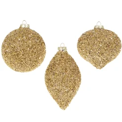 Raz Imports Raz 4" Gold Beaded Glass Christmas Ornament 4322807