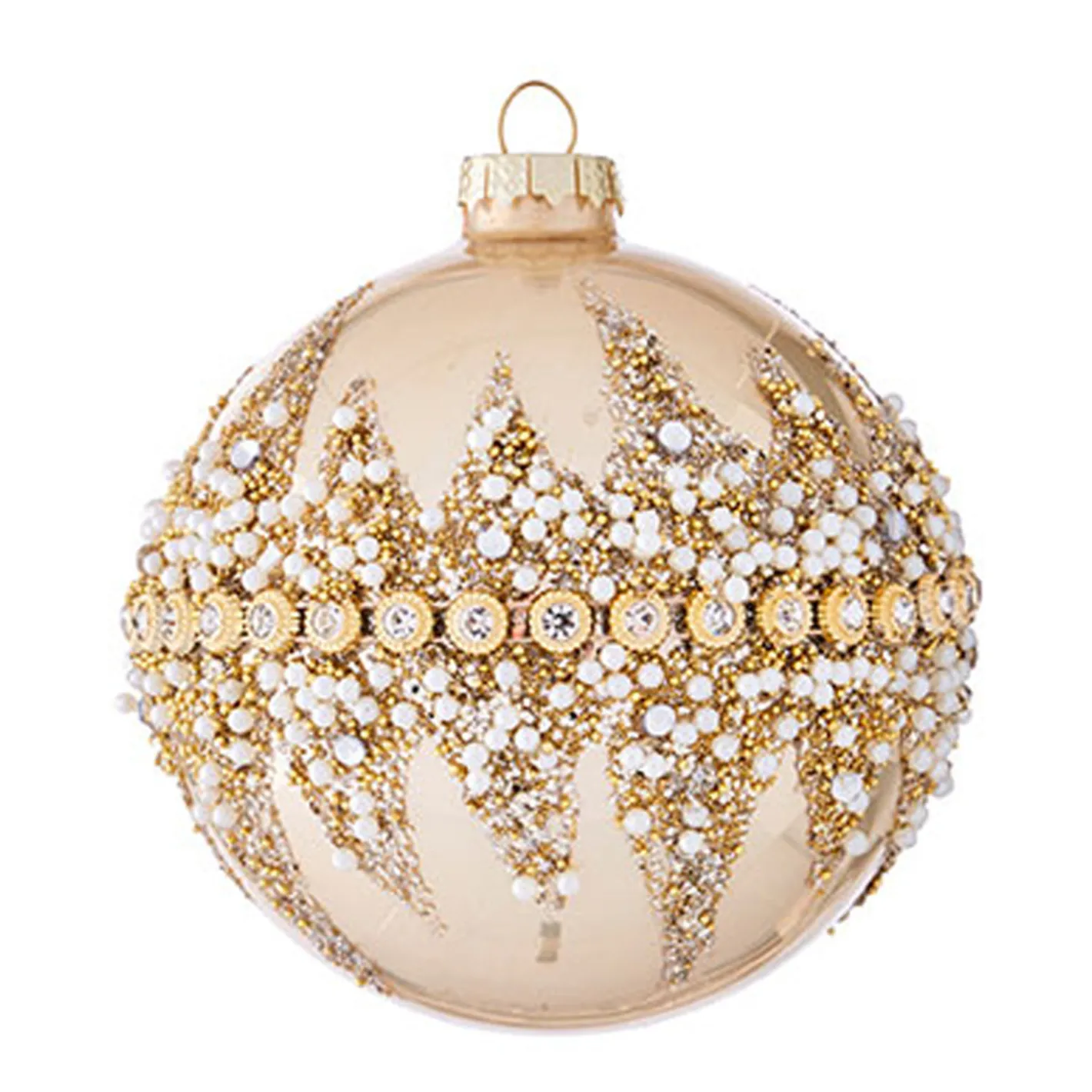 Raz Imports Raz 6" Gold Beaded Glass Christmas Ornament 4022874 Sale