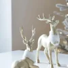 Raz Imports Raz 11.5" Gold Deer with Fur Collar Christmas Figures Set of 2 4411348 Sale