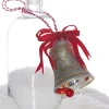 Raz Imports Raz 4" Gold Glitter Silver Bell Glass Christmas Ornament 4320918 New
