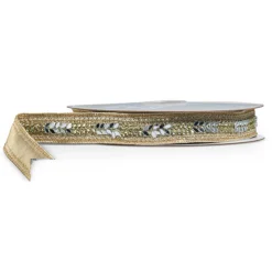 Raz Imports Raz 1" Gold Jeweled Wired Christmas Ribbon R4527748 Best