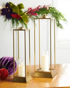 Raz Imports Raz 24" Gold Lantern Candle Holder Christmas Lantern Set of 2 4528055 Outlet