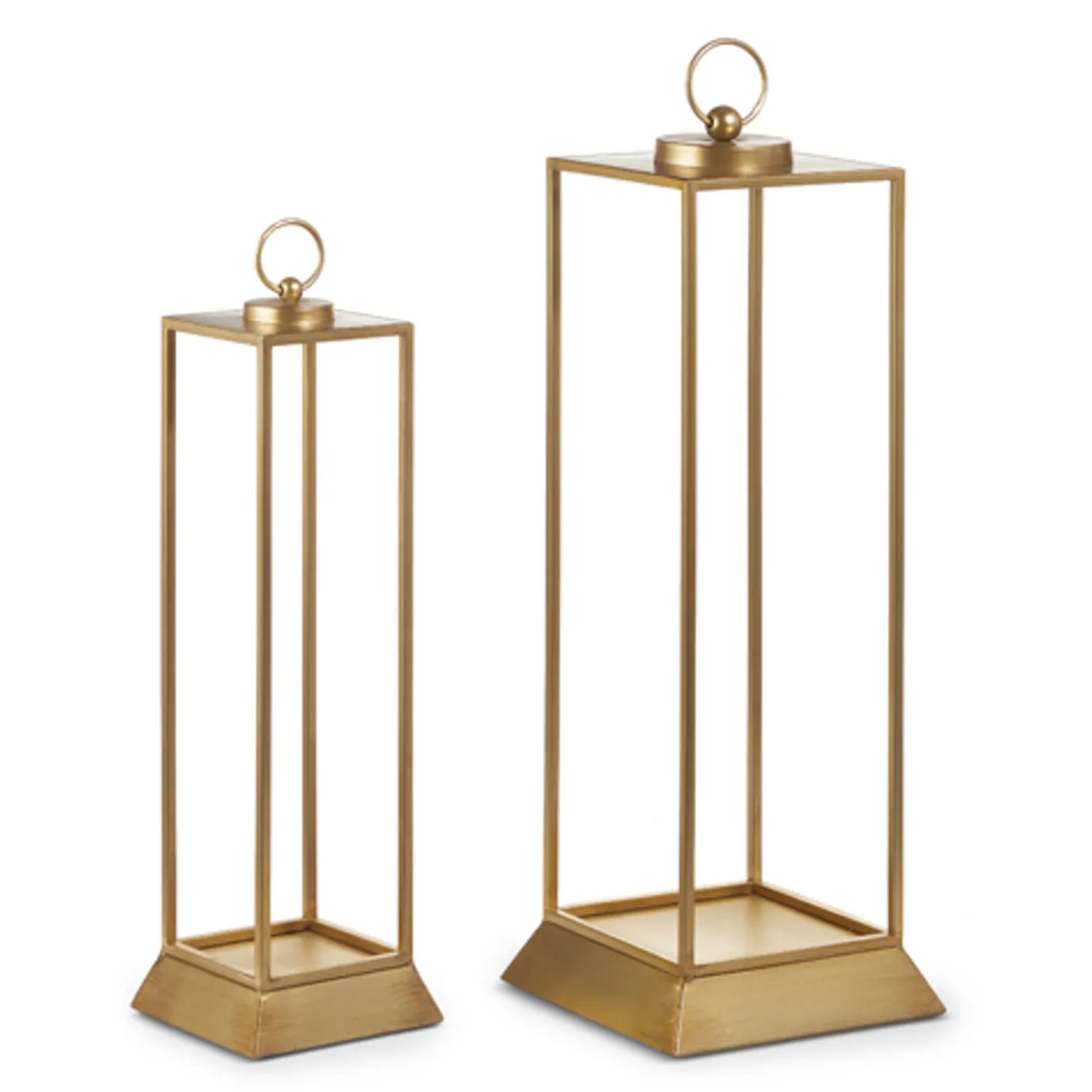 Raz Imports Raz 24" Gold Lantern Candle Holder Christmas Lantern Set of 2 4528055 Outlet