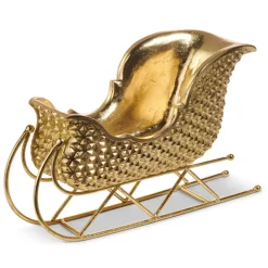 Raz Imports Raz 15.5" Gold Metallic Sleigh Christmas Figure 4512145 New