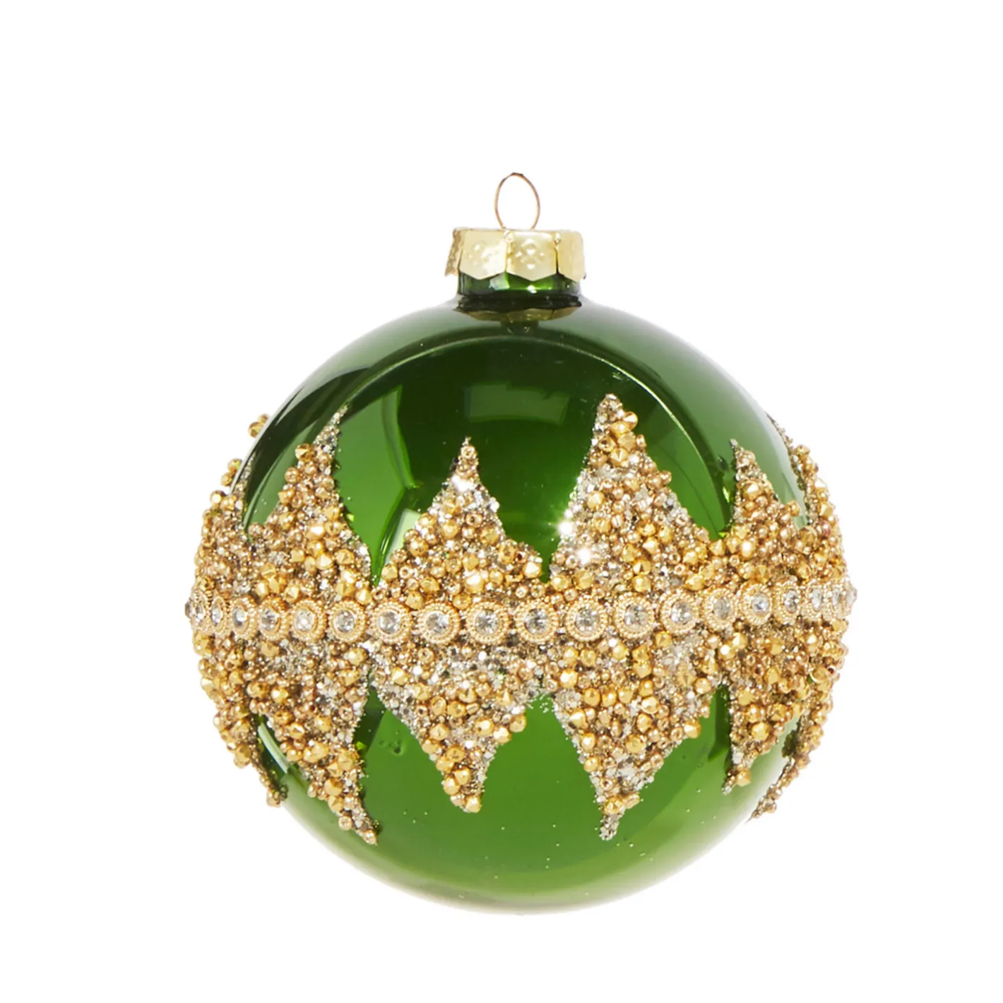 Raz Imports Raz 4" Green Beaded Glass Christmas Ornament 4322800 Best