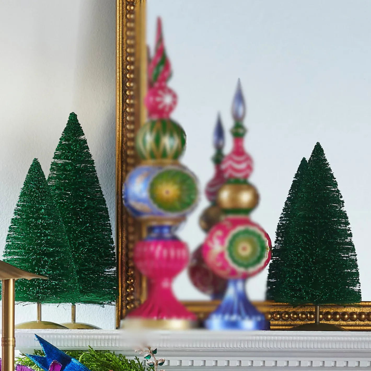 Raz Imports Raz 14" Green Glittered Bottle Brush Tree Christmas Decoration 4546026 Discount