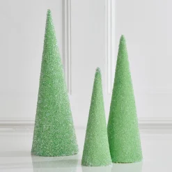 Raz Imports Raz 18.5" Green Glittered Cone Trees Christmas Decoration 4554036 Best