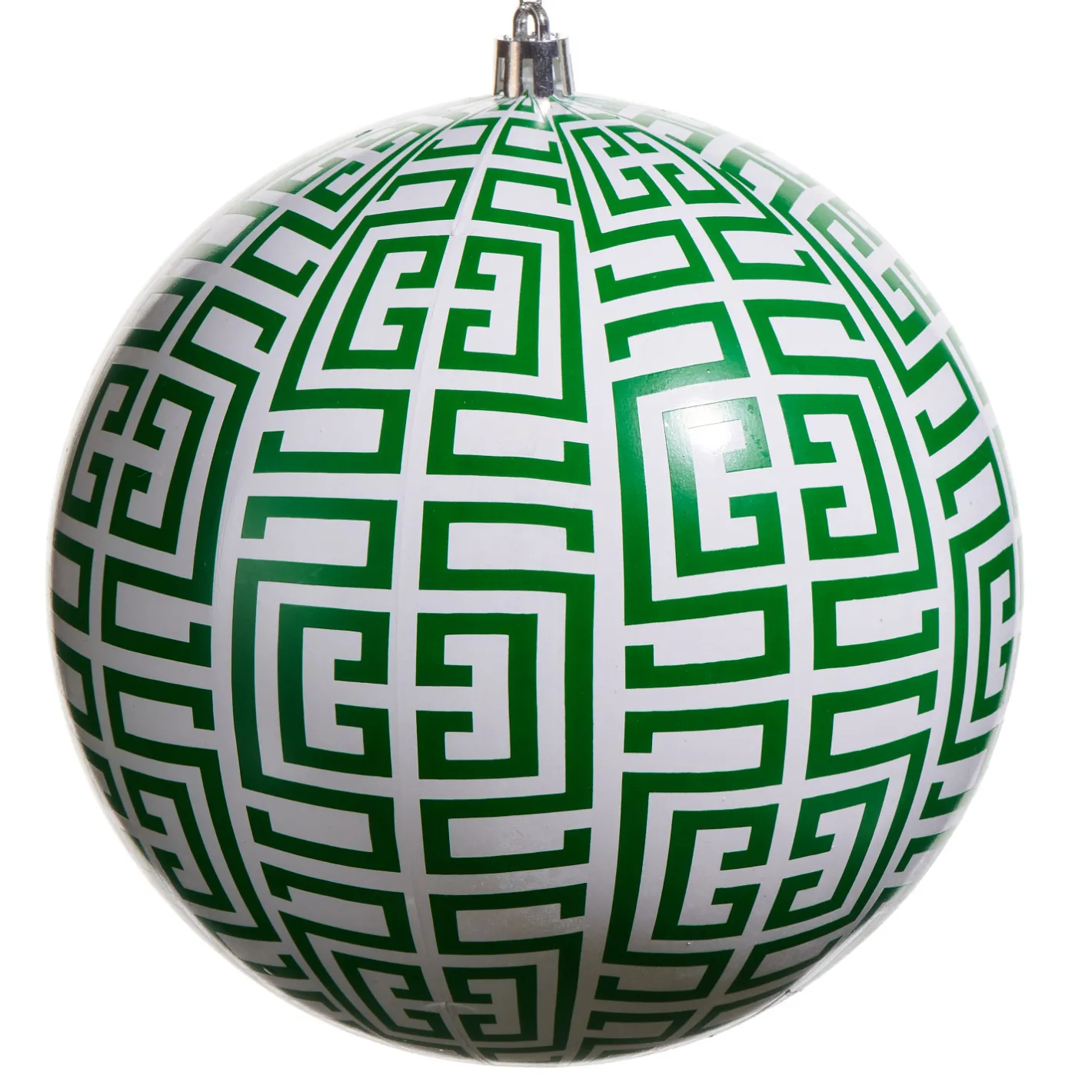 Raz Imports Raz 6" Green Greek Key Large Ball Christmas Ornament 4532880 Clearance