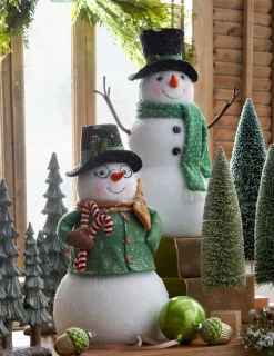 Raz Imports Raz 18.5" Green Woodland Large Snowman Christmas Figure 4516468 Online