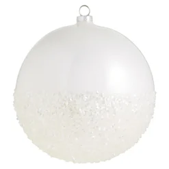 Raz Imports Raz 6" Half Glittered Ball Glass Christmas Ornament 4324502