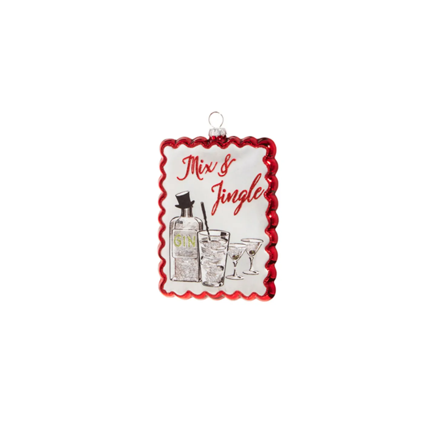 Raz Imports Raz 5" Holiday Cocktails Scalloped Edge Glass Christmas Ornament 4324575 Hot