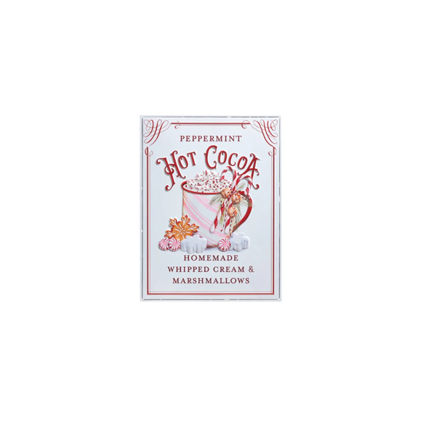 Raz Imports Raz 18" Holiday Refreshments Christmas Cocktails or Hot Cocoa Metal Embossed Sign 4359013