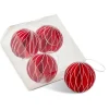 Raz Imports Raz 3.5" Honeycomb Red and White Glitter Paper Ball Christmas Ornaments Set of 4 4516742