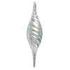 Raz Imports Raz 9.5" Iridescent Silver Swirl Finial Glass Christmas Ornament 4524637