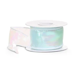 Raz Imports Raz 2" Iridescent White Wired Christmas Ribbon R4571868 Clearance