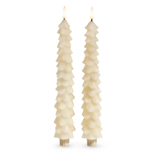 Raz Imports Raz 10.5" Ivory Tree Battery Operated Taper Candle with Lighted Flickering Wick Set of 2 4432922 Outlet