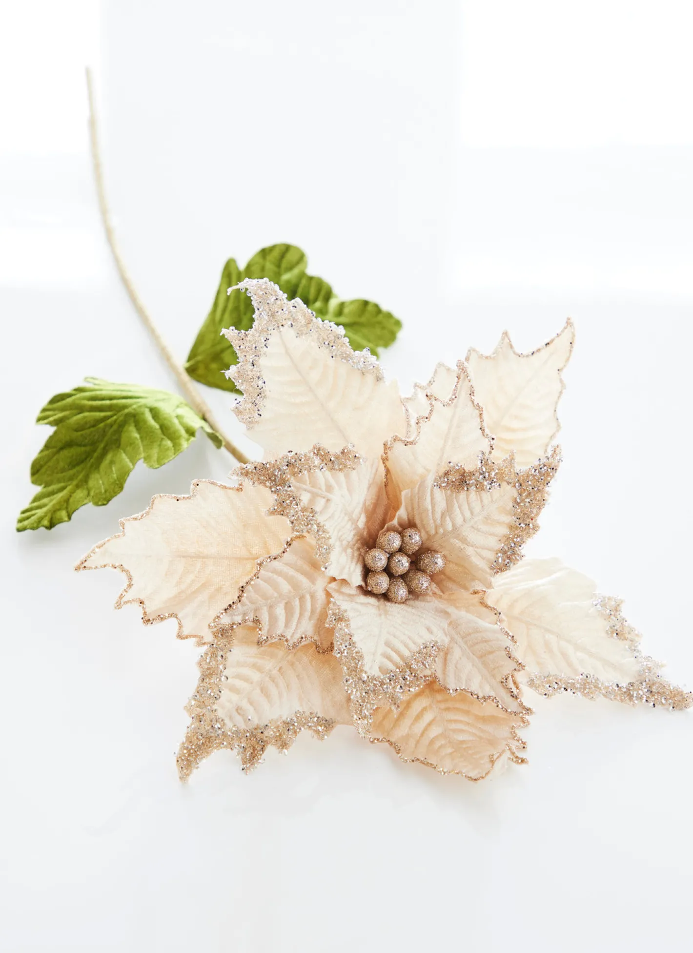 Raz Imports Raz 27" Ivory Velvet Poinsettia Stem Christmas Tree Pick F4306735 Hot