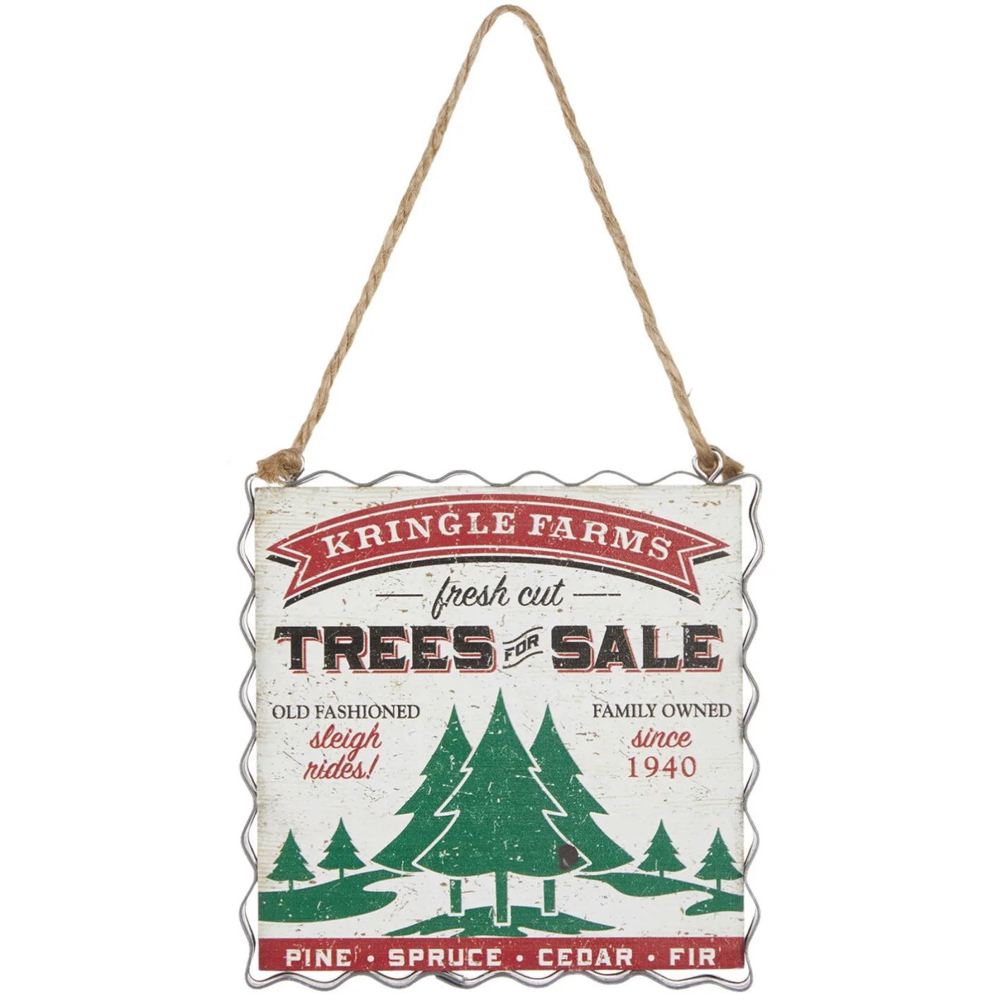 Raz Imports Raz 4.25" Kringle Farms Christmas Sign Ornament 4116157