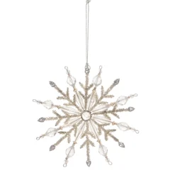 Raz Imports Raz 7.5" Large Jeweled Silver Snowflake Christmas Ornament 4403602 New