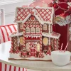 Raz Imports Raz 13" Large Lighted Peppermint Gingerbread Christmas House 4316276 Sale