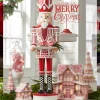 Raz Imports Raz 36" Large Red and White Christmas Peppermint Nutcracker with Serving Tray 4401602 Clearance