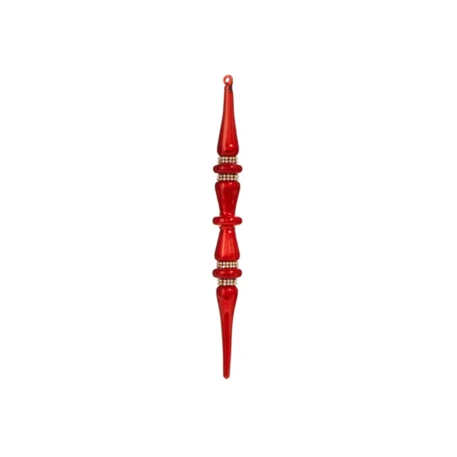 Raz Imports Raz 12" Large Red Jeweled Glass Finial Christmas Ornament 4324533
