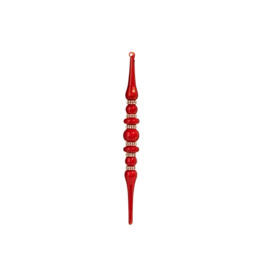 Raz Imports Raz 12" Large Red Jeweled Glass Finial Christmas Ornament 4324533