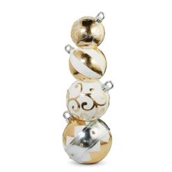 Raz Imports Raz 38" Large White and Gold Stacked Ornaments Figure 4511638 Best