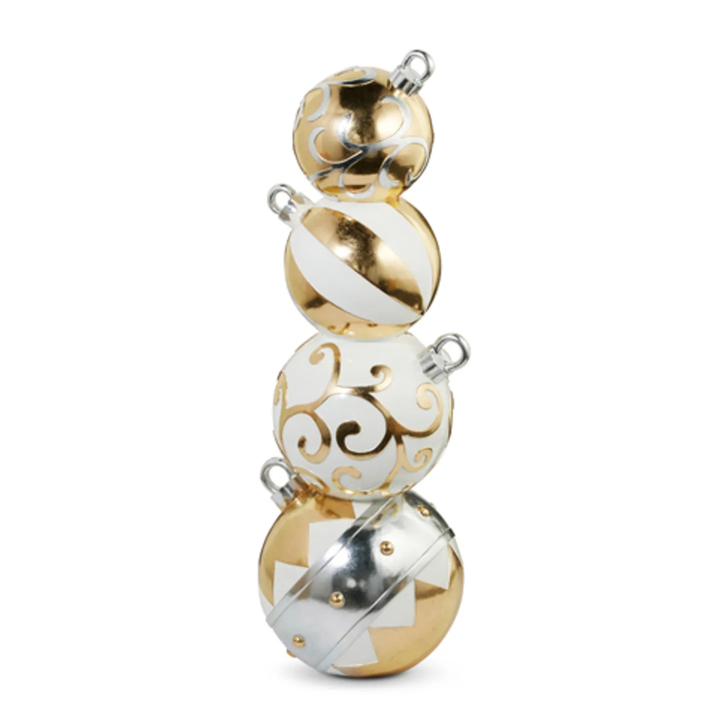 Raz Imports Raz 38" Large White and Gold Stacked Ornaments Figure 4511638 Best