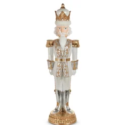 Raz Imports Raz 36" Large White and Gold Nutcracker Christmas Figure 4510521