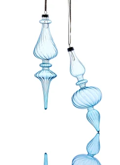 Raz Imports Raz 9.5" Light Blue Blown Glass Finial Christmas Ornament 4322925 Sale