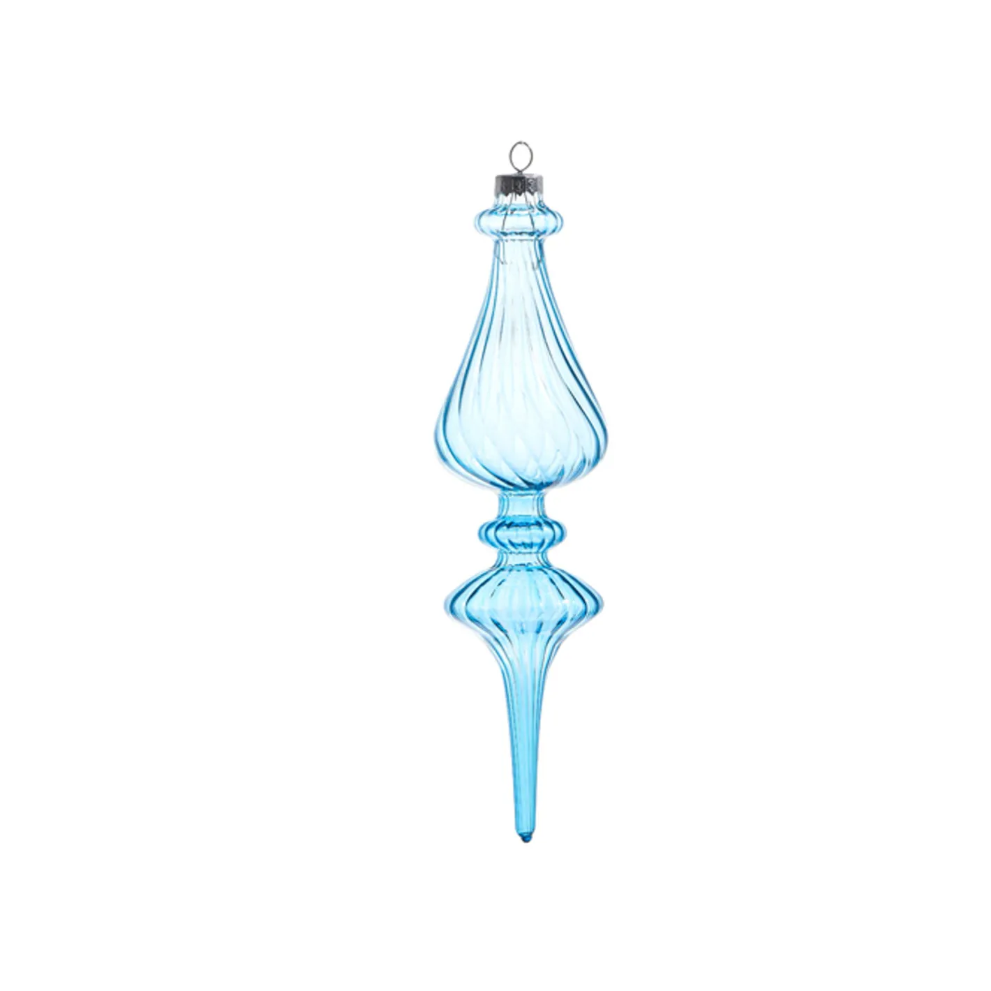 Raz Imports Raz 9.5" Light Blue Blown Glass Finial Christmas Ornament 4322925 Sale