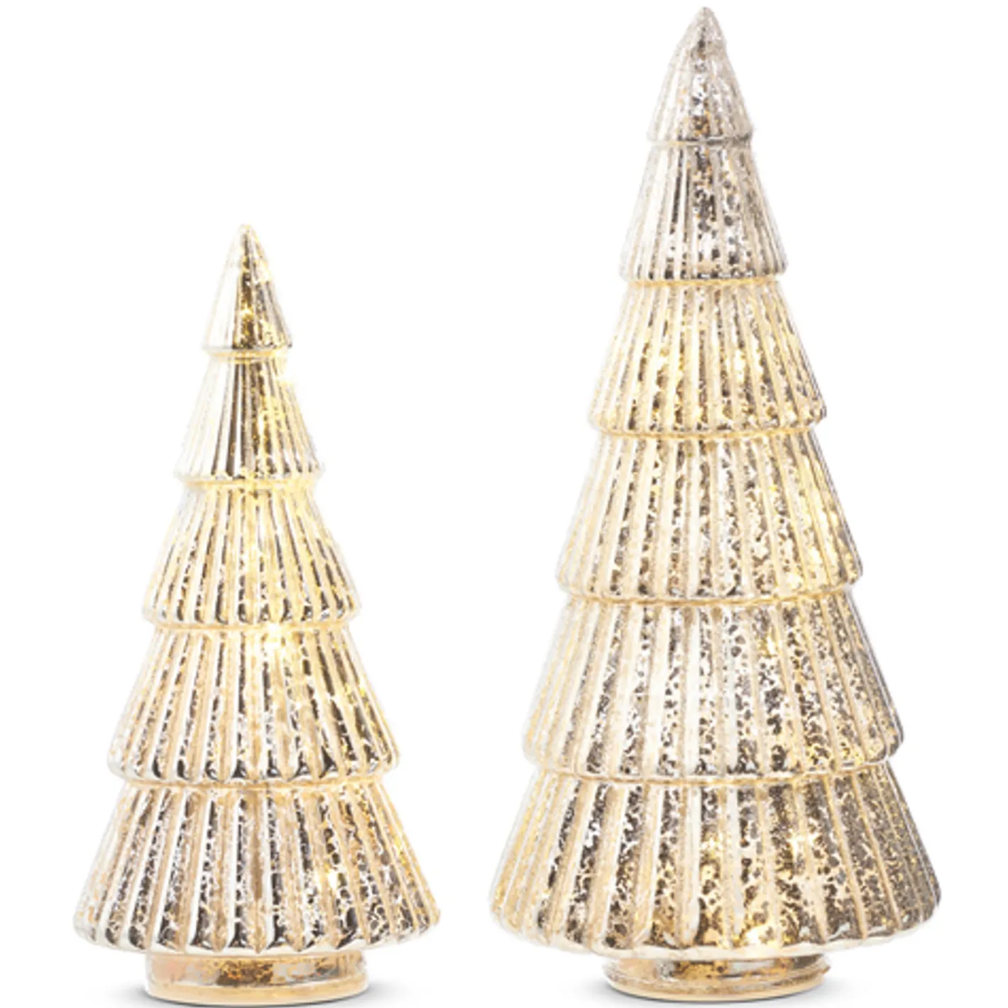 Raz Imports Raz 11.5" Lighted Champagne Ribbed Glass Trees Christmas Decoration 4324551 Best