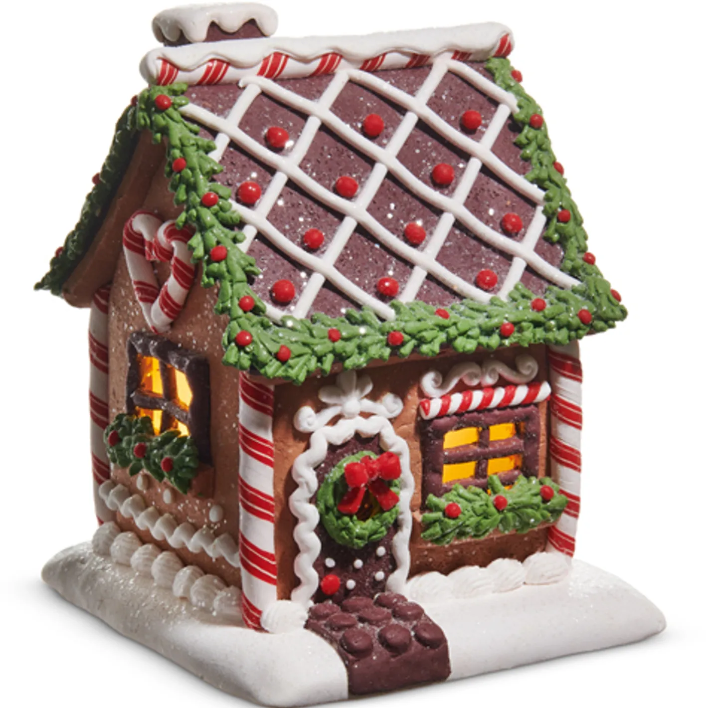 Raz Imports Raz 7" Lighted Chocolate Frosted Gingerbread House Christmas Decoration 4516668 New