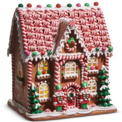 Raz Imports Raz 14" Lighted Multicolor Gingerbread House Christmas Decoration 4516678 Clearance